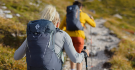 Well equipped for trekking with Black Diamond: trekking poles and backpack